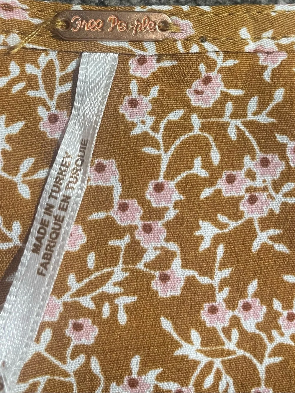 Free People Floral Wrap Autumn BOHO Blouse with Tie Waist NWOT